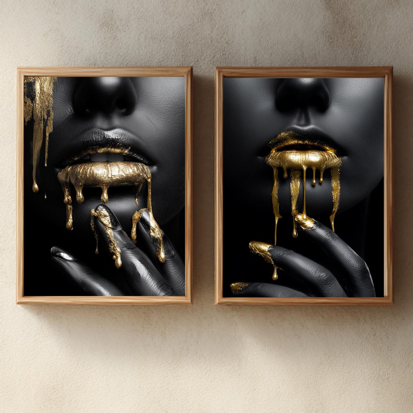 Beautiful African Woman Golden Liquid