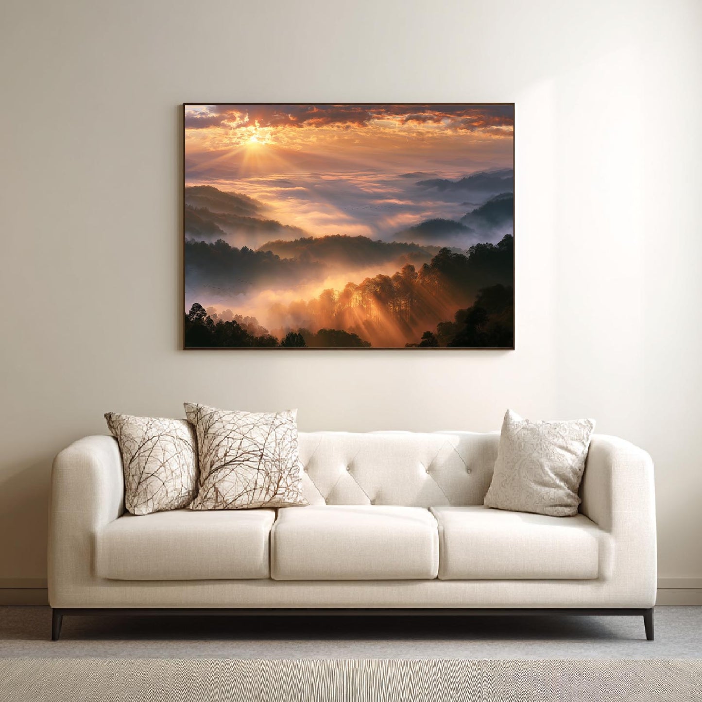 Landscape Sunrise Morning Fog Abstract