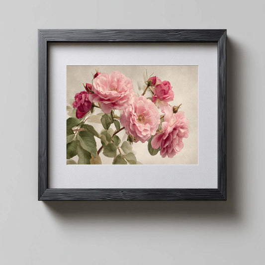 Vintage Rose Painting Plant Wall Art