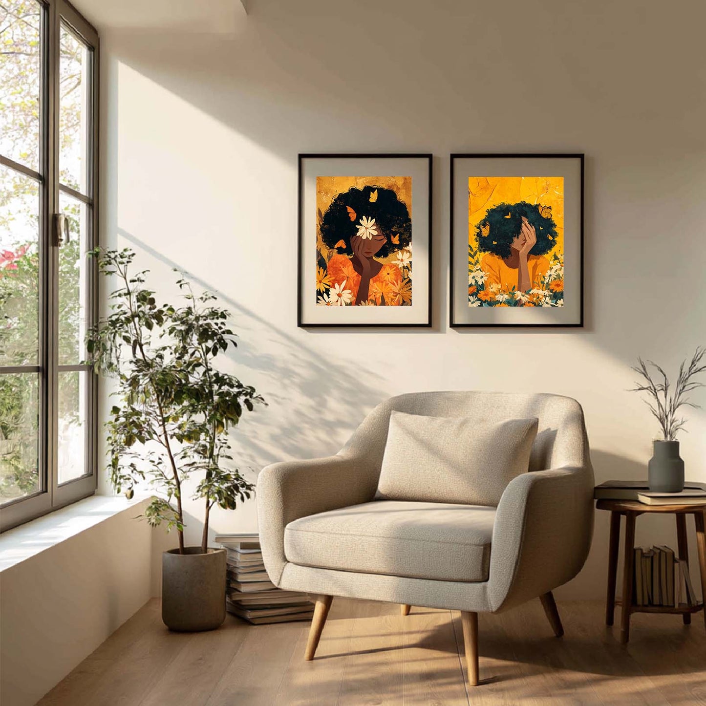 Abstract Girl and Butterfly