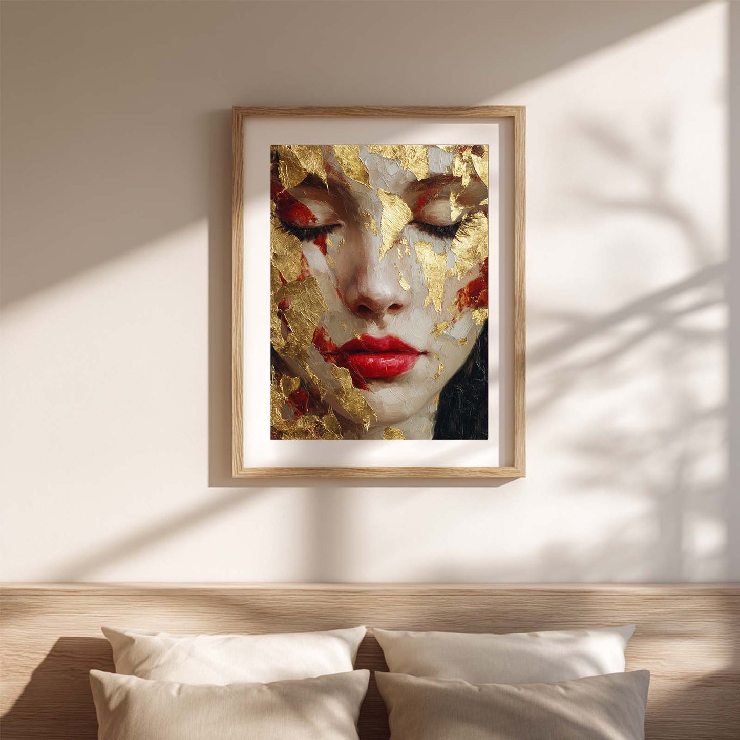 Abstract Female Portrait Red Lips