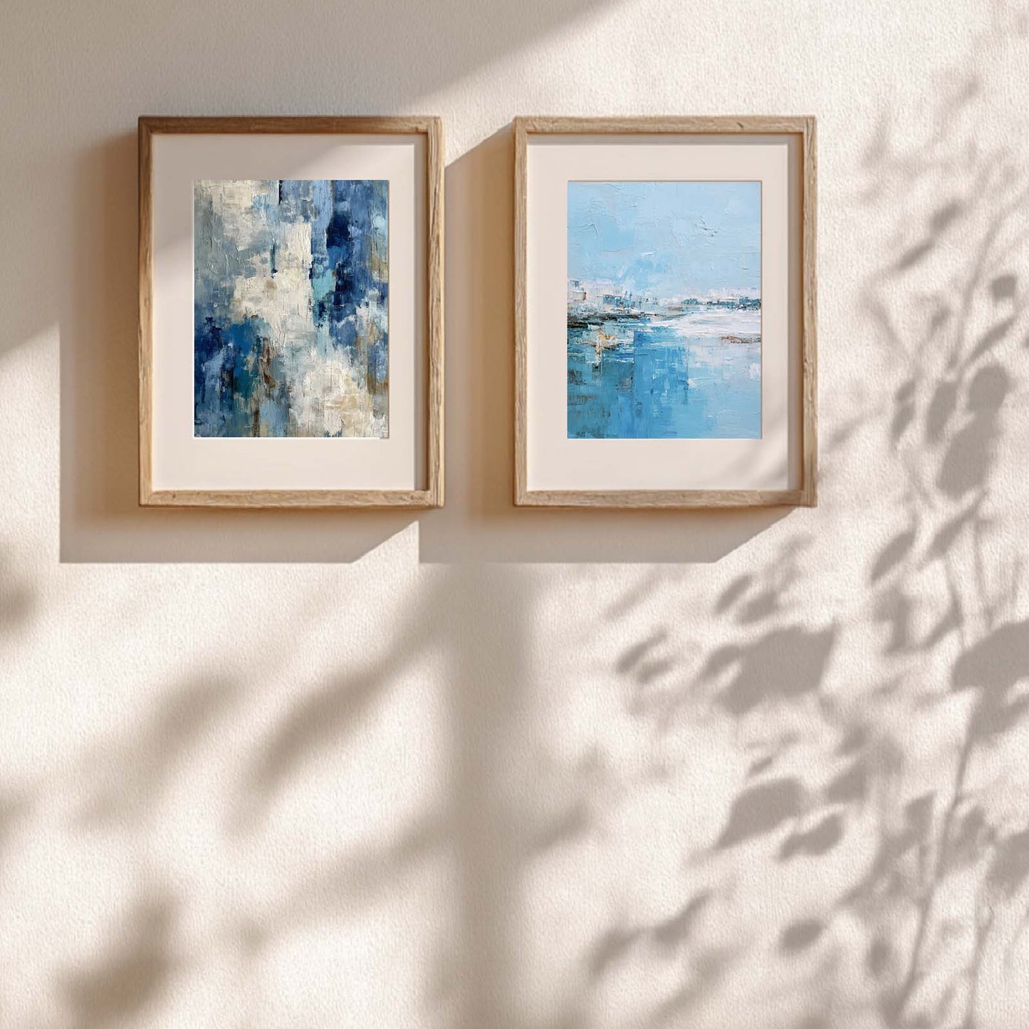 Abstract Blue Beige Painting