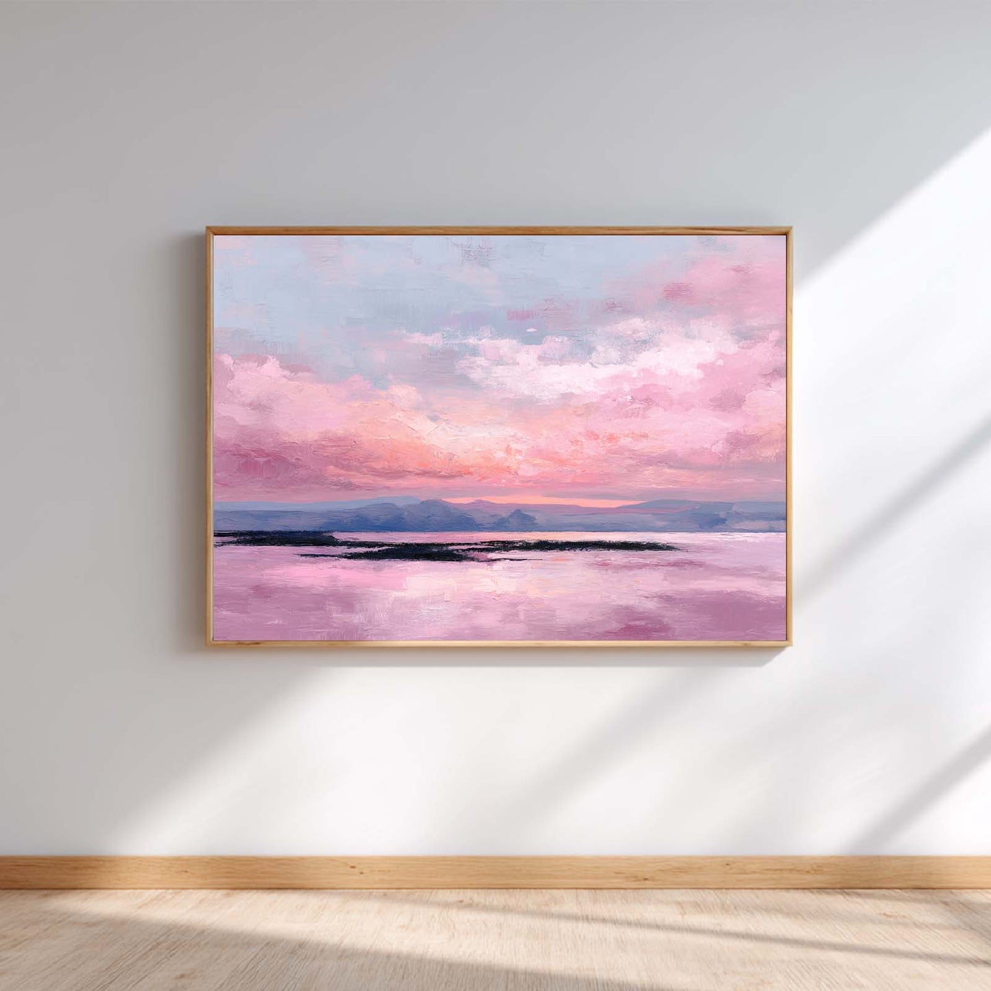 Abstract Oil Painting Pink Sky