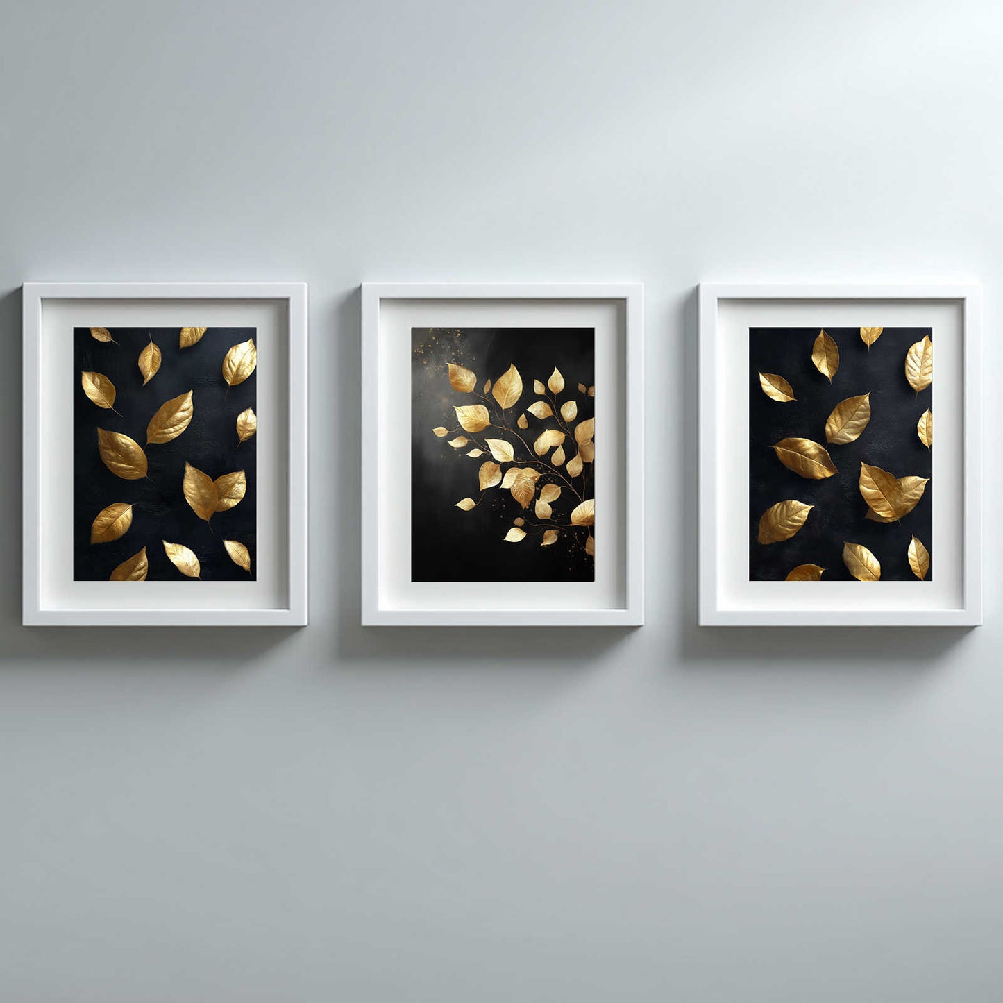 Black Gold Leaves Abstract Plants