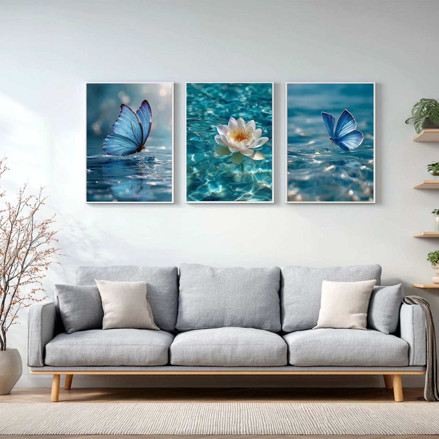 Abstract Landscape Water Lotus Butterfly