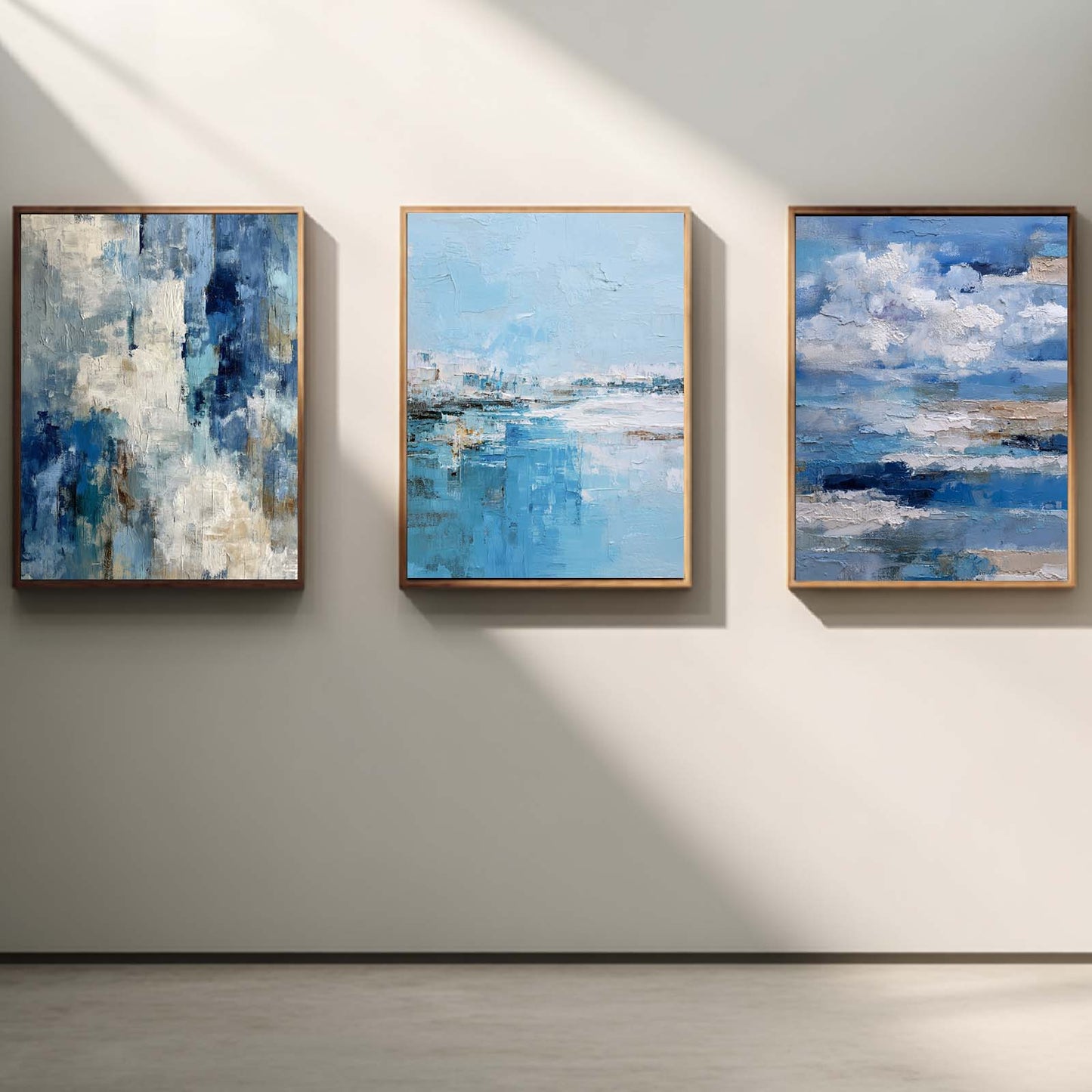 Abstract Blue Beige Painting