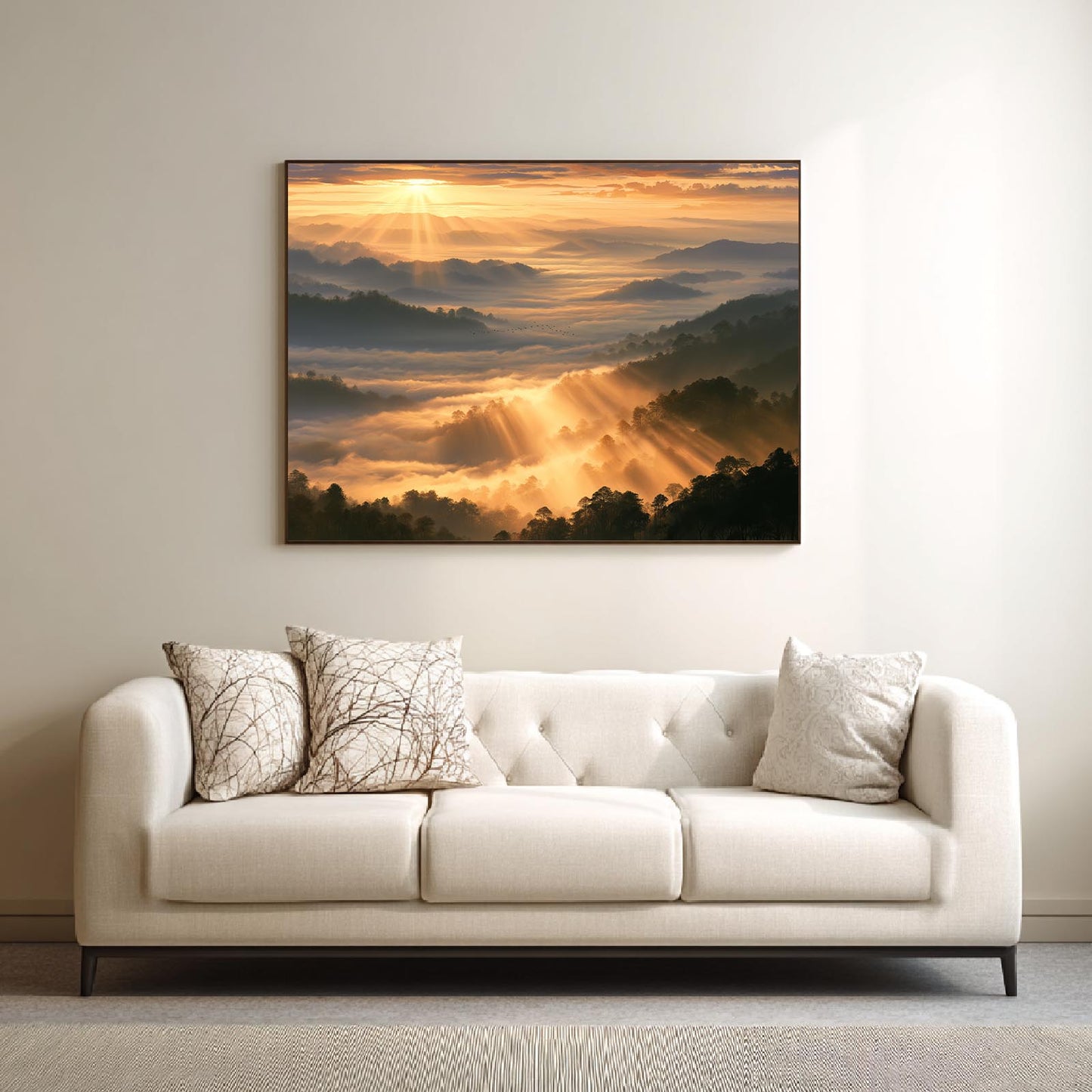 Landscape Sunrise Morning Fog Abstract