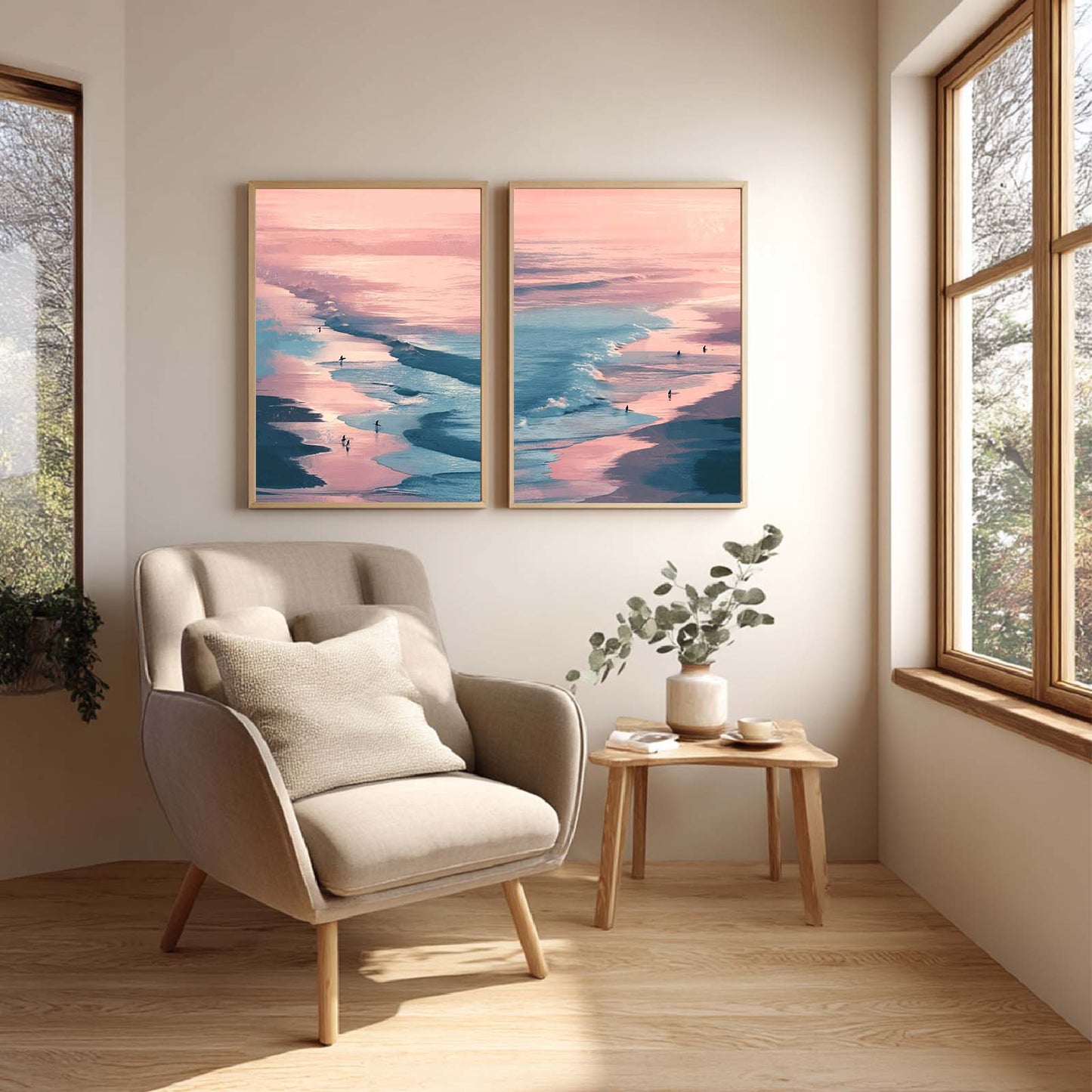 Pink Sunset Beach Abstract