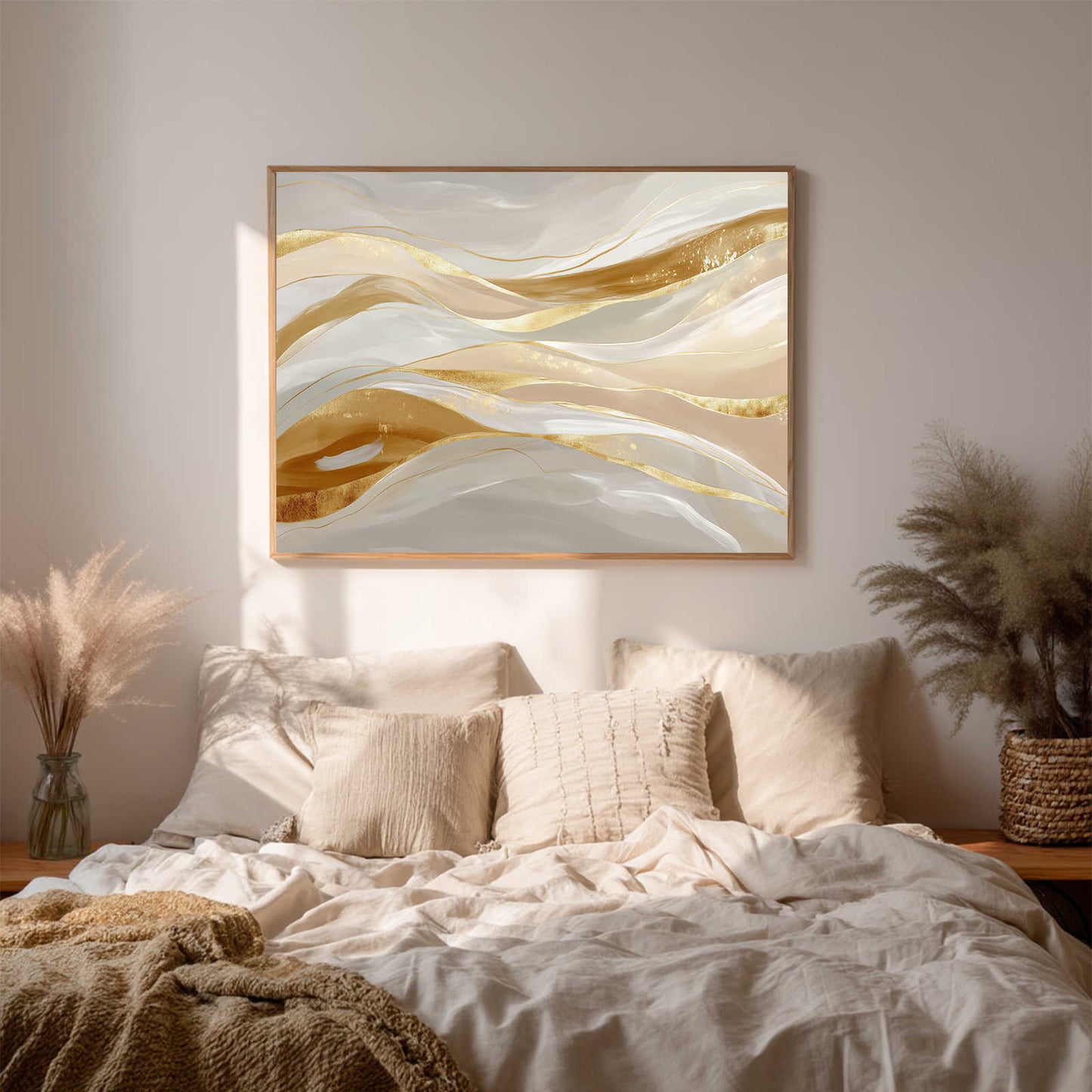 Abstract Beige and Gold Wave