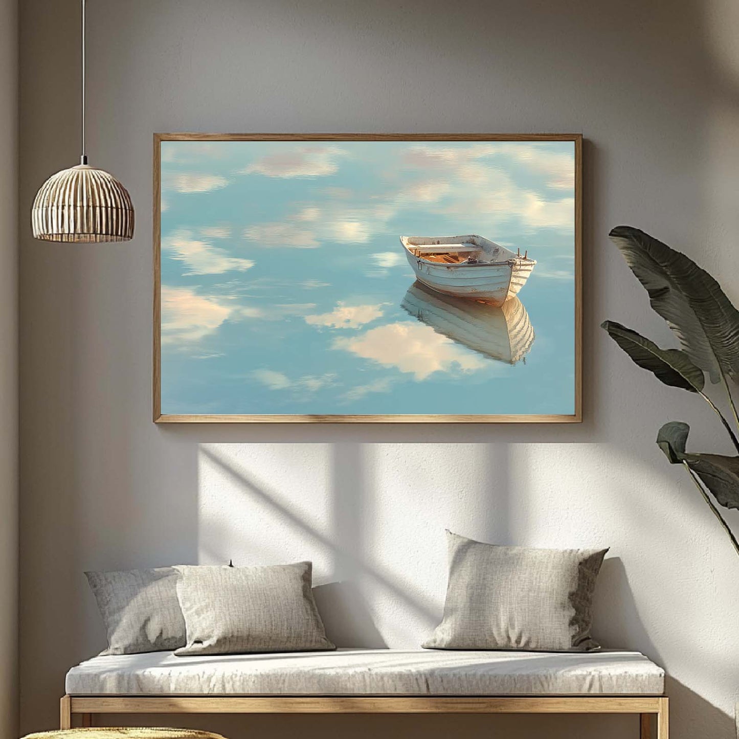 Abstract Landscape Boats on The Lake