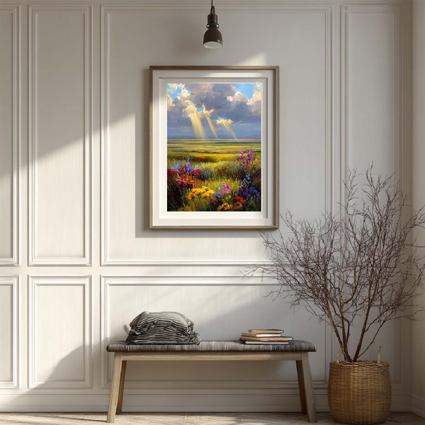 Sunlight Meadow Abstract Oil Painting