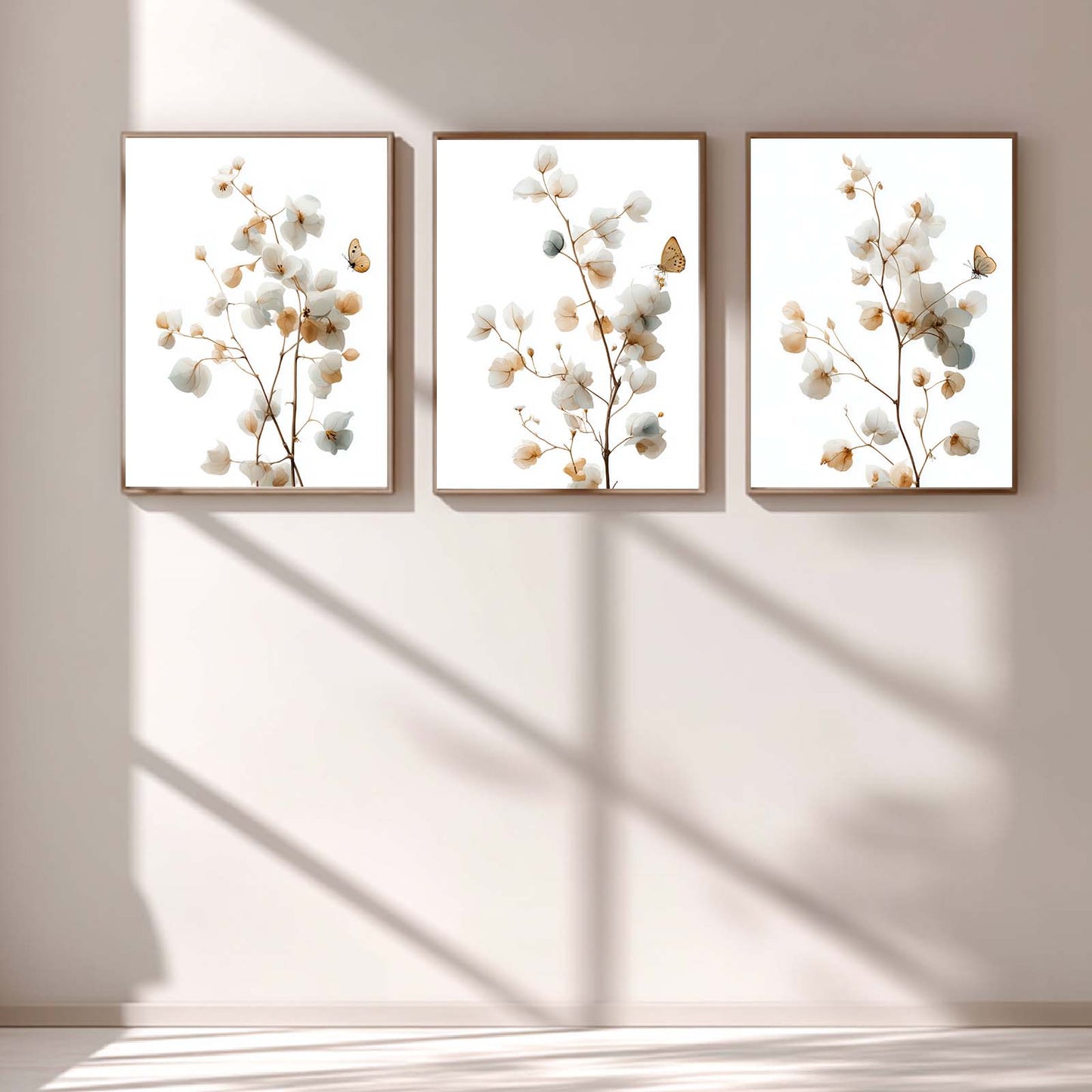 Abstract Flower Green Leaves Plant Canvas Painting Wall Art for Living Room Bedroom Decoration, Poster Print, Frameless
