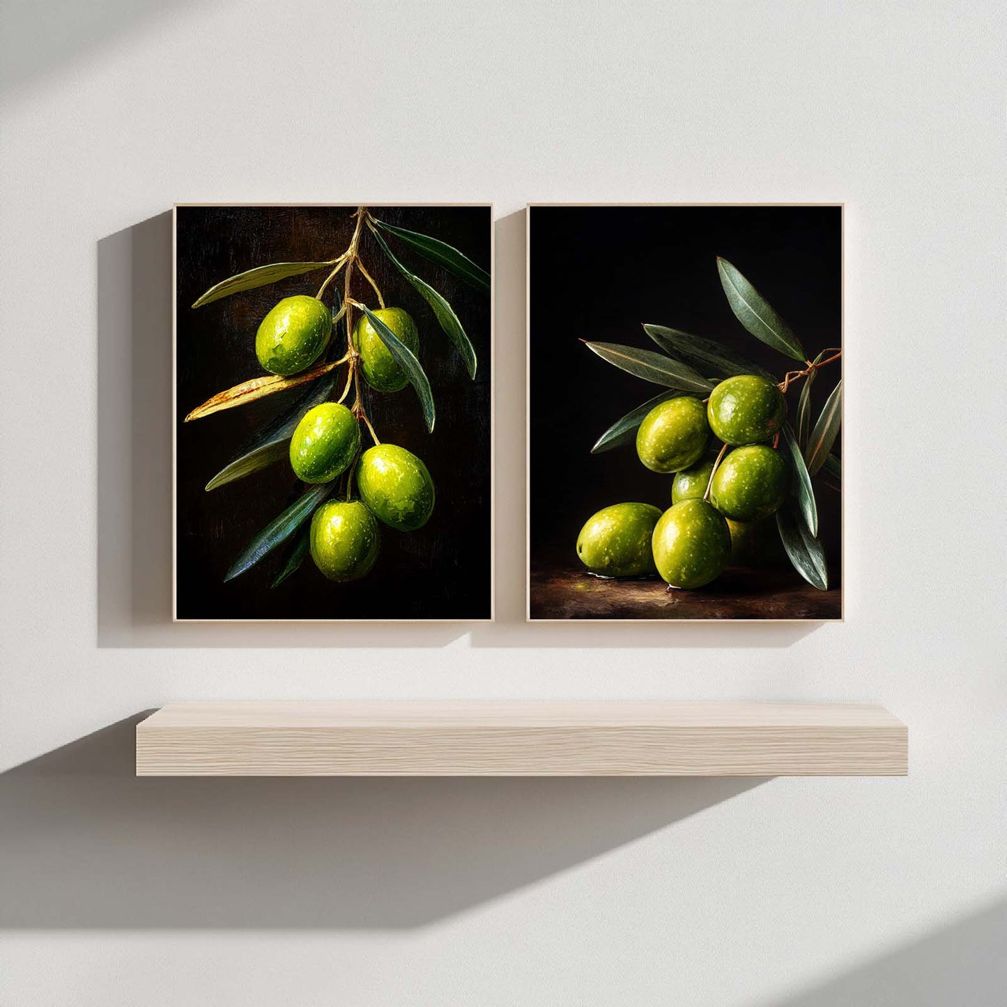 Abstract Oil Painting Green Olive