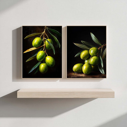 Abstract Oil Painting Green Olive