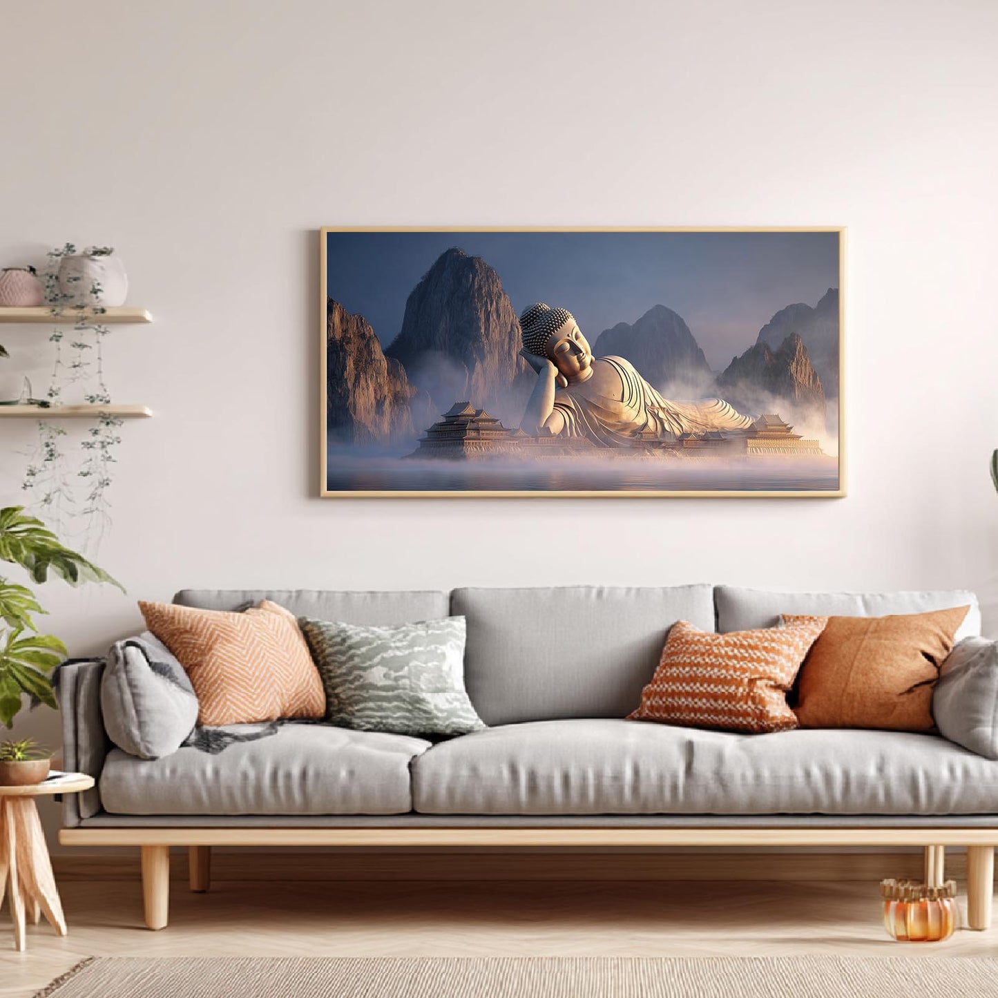 Reclining Buddha Abstract landscape Zen