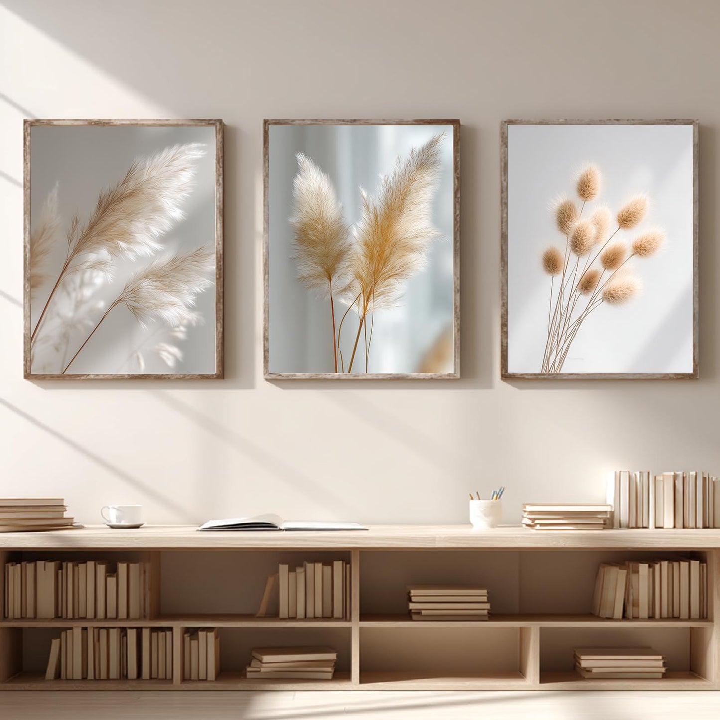 Modern Beige Dandelion Pampas Grass