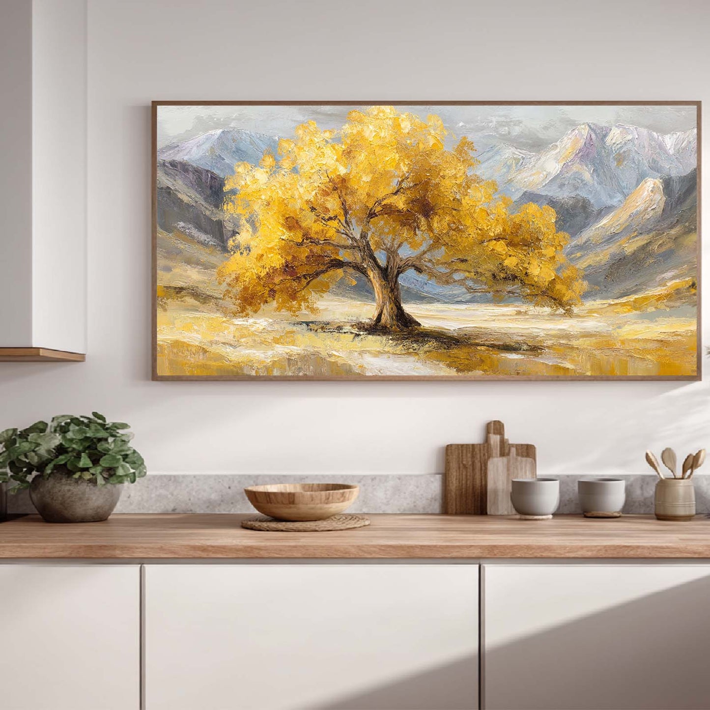 Golden Tree Abstract Oil Painting
