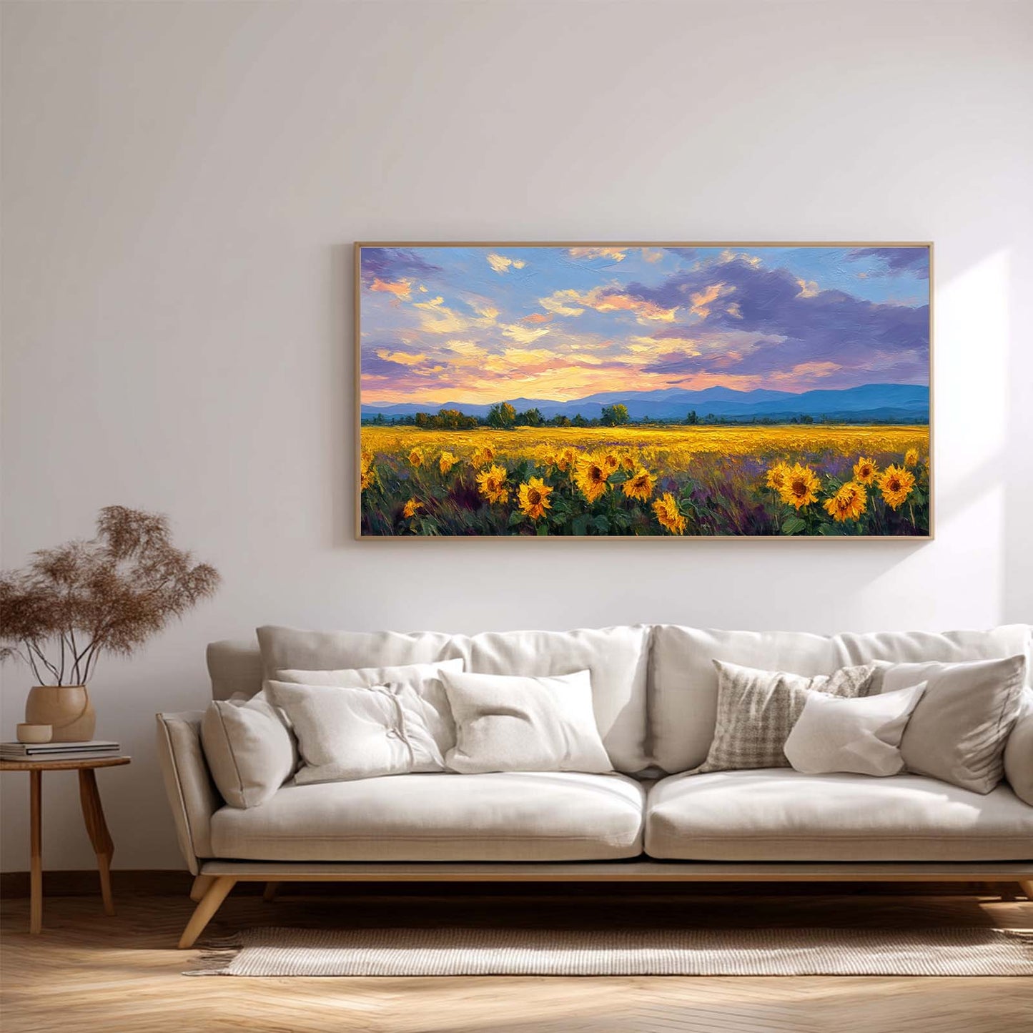Sunrise Sunflower Abstract Pastoral Landscape