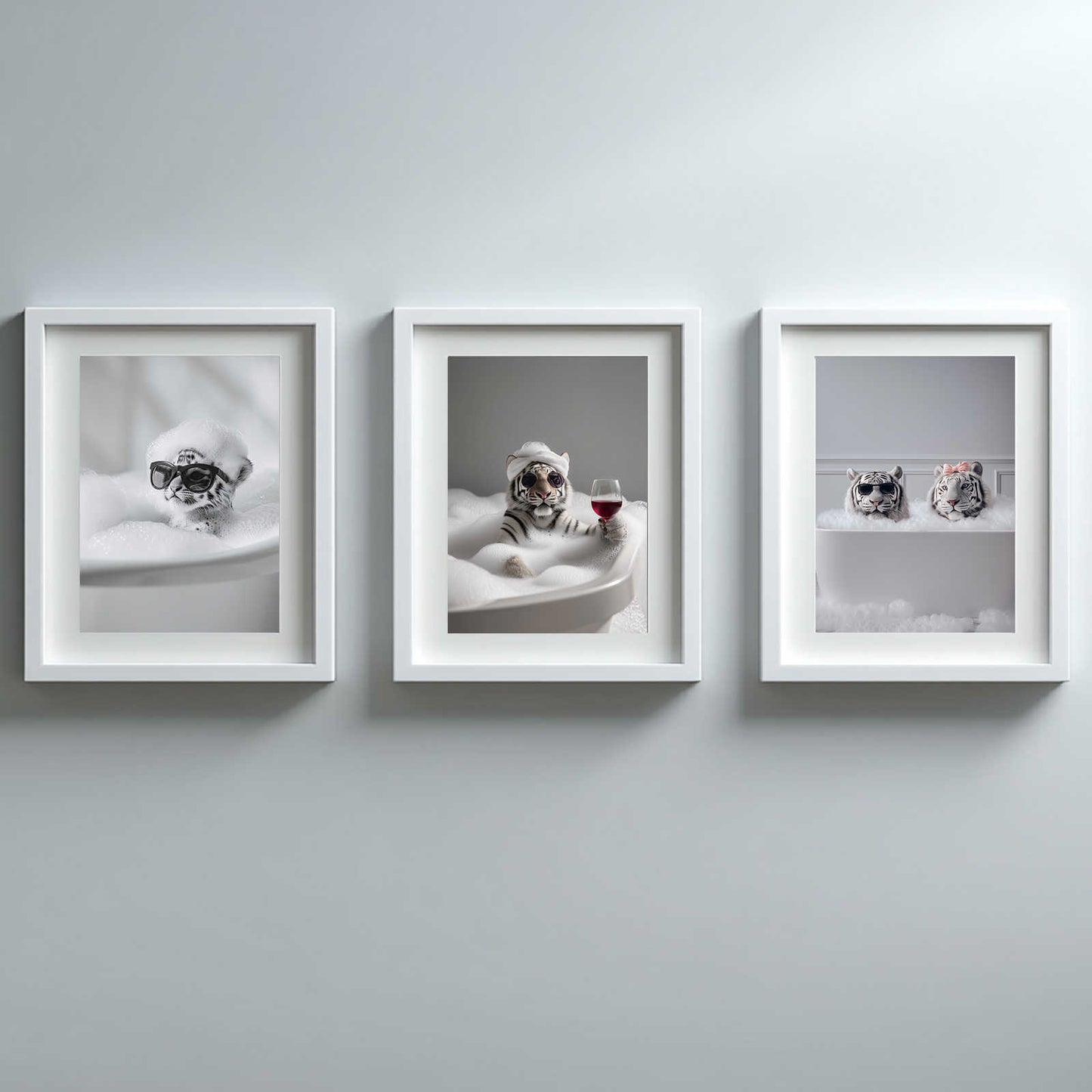 Animals Taking a Bath Abstract Funny