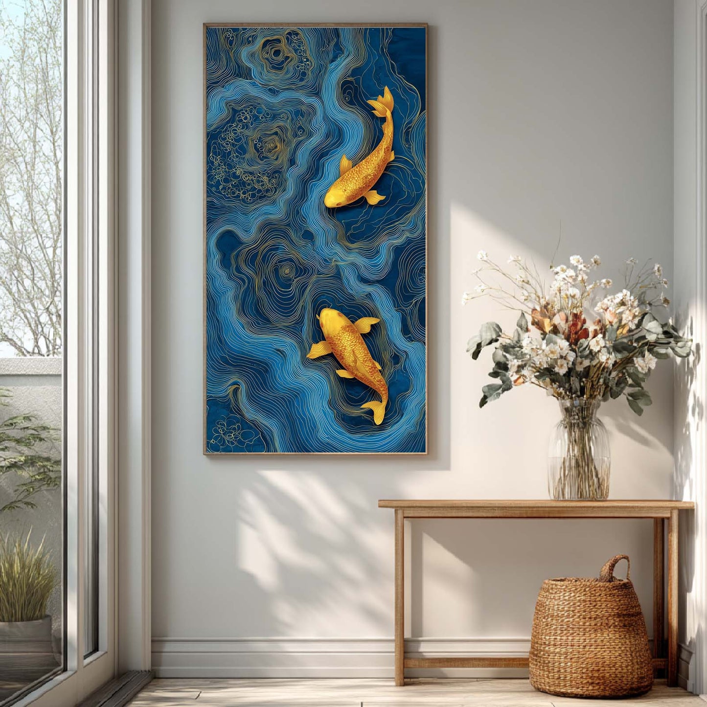 Abstract Oil Painting Koi Fish