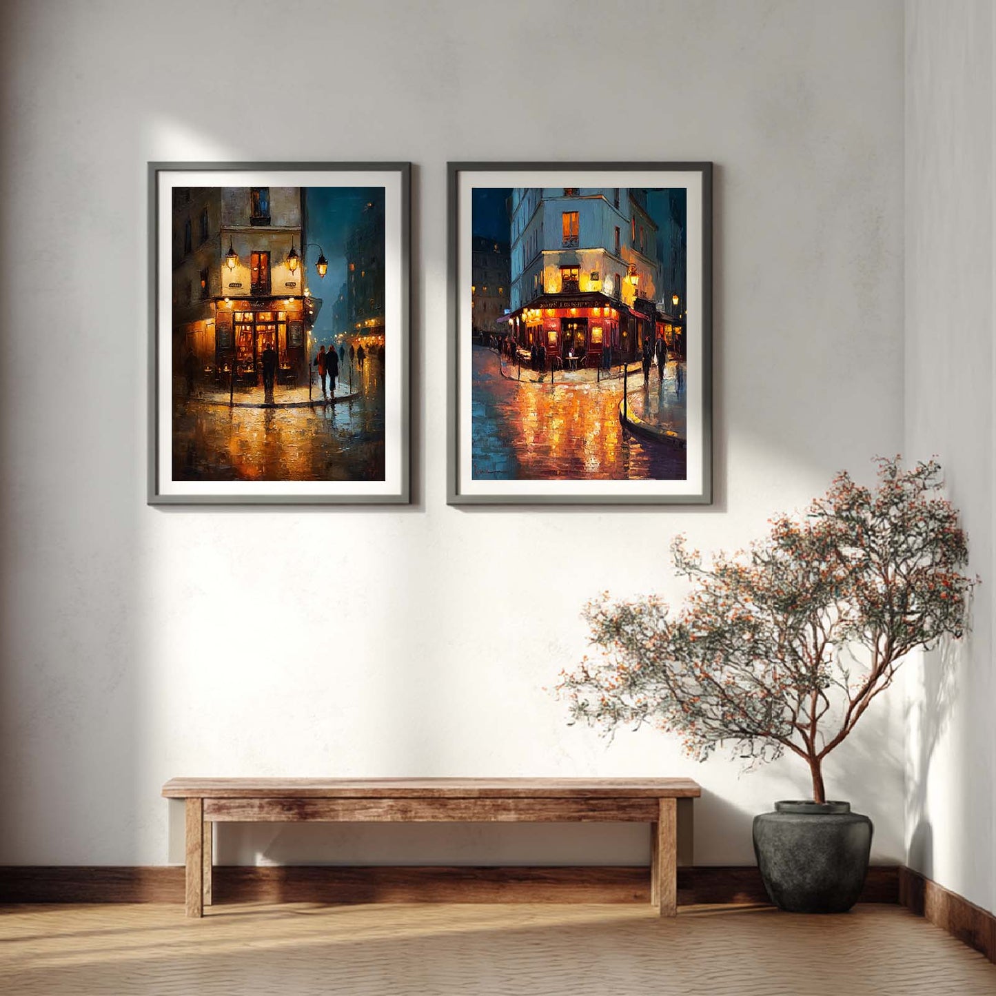 Abstract Landscapes Street Night Scenes Vintage