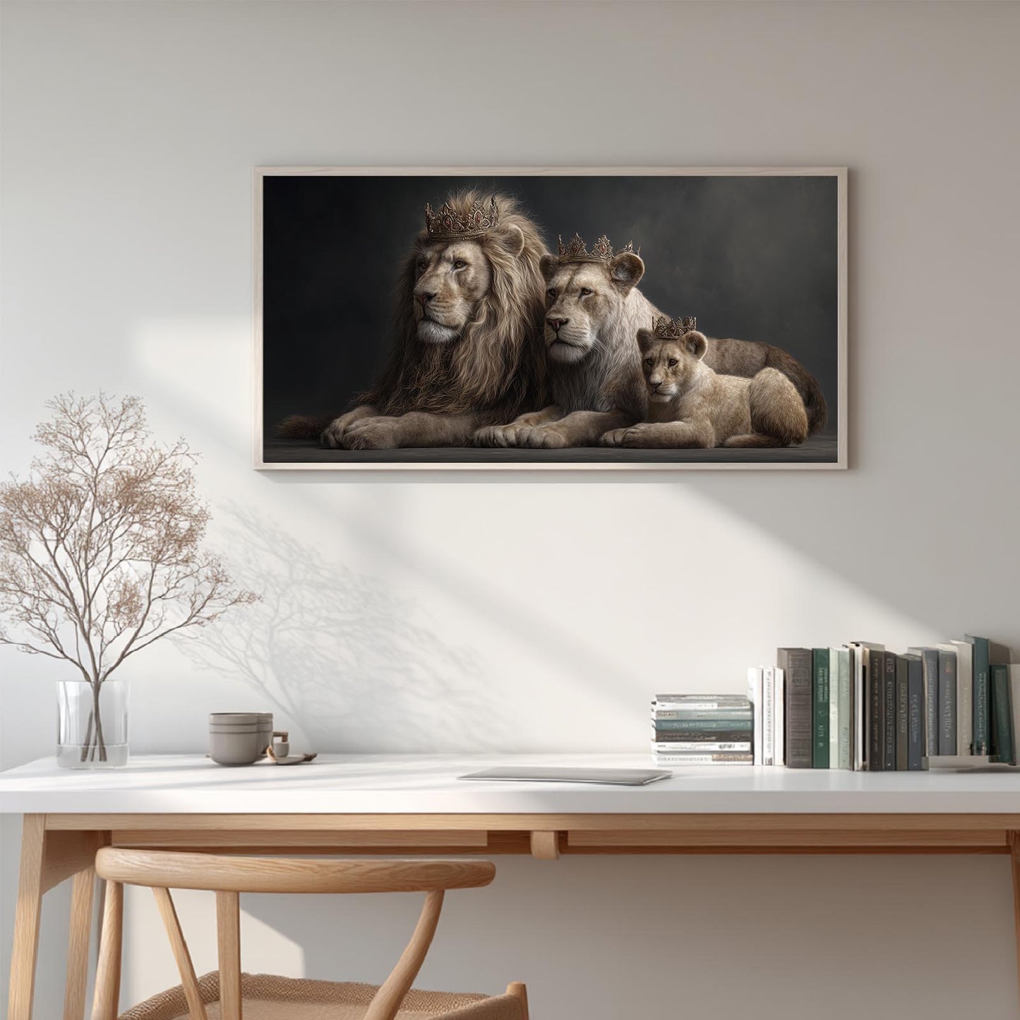 Lion Family Modern Abstract Animals