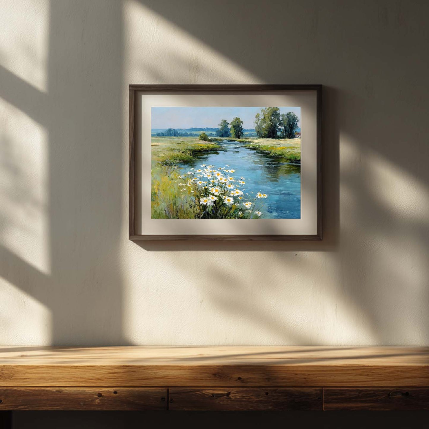 Spring Landscape Wildflowers By The Riverside