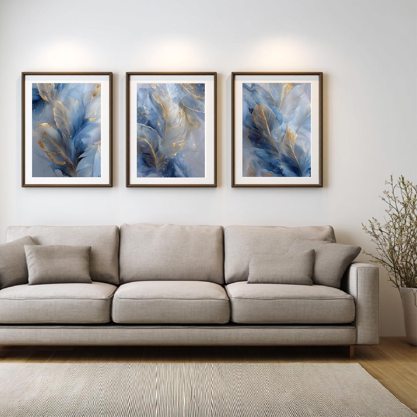 Abstract Blue Feather
