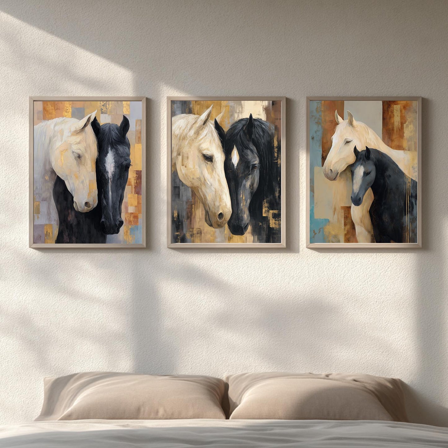 Abstract Black and White Horse