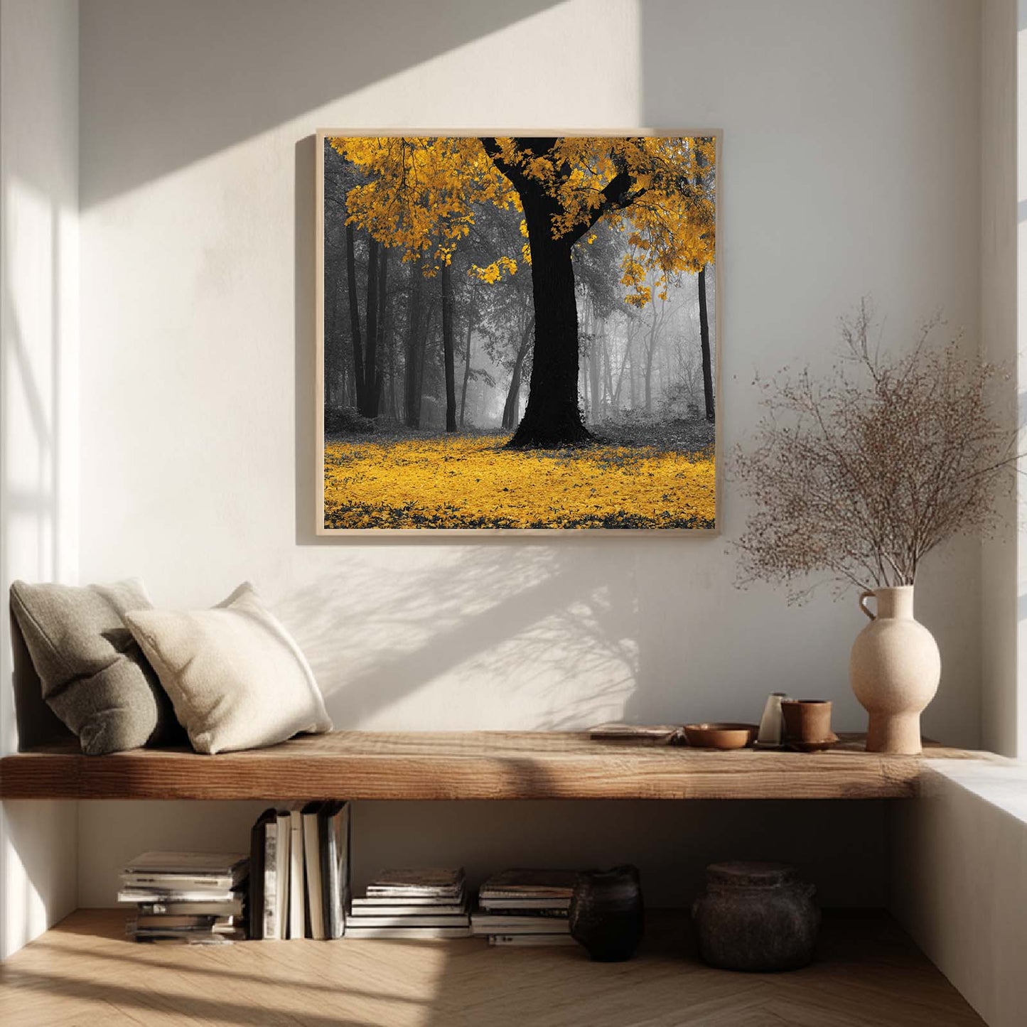 Yellow Tree Abstract Landscape Oil Painting
