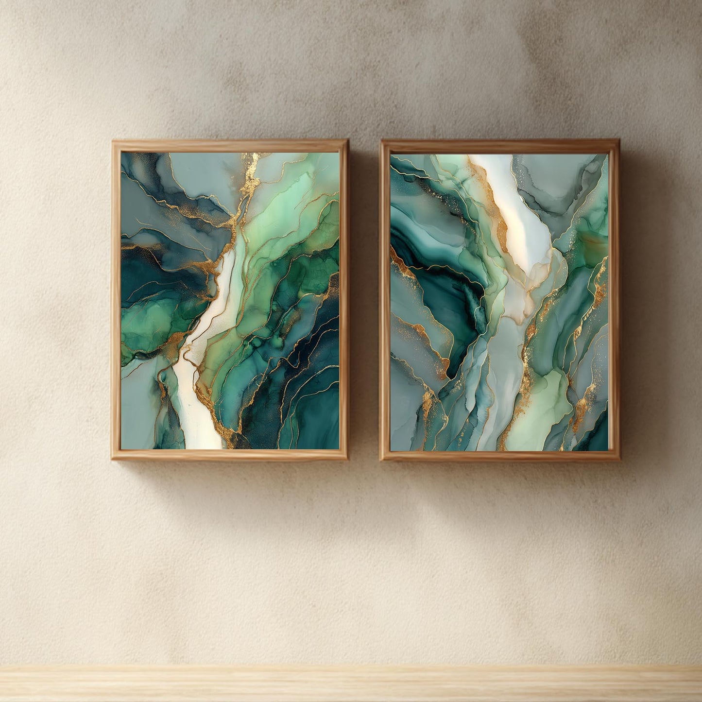 Modern Green Gold Fluid