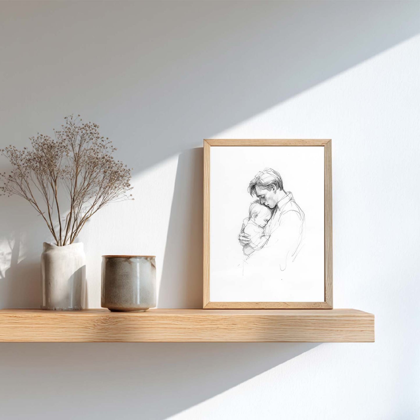 Abstract Minimalist Lines Father and Son