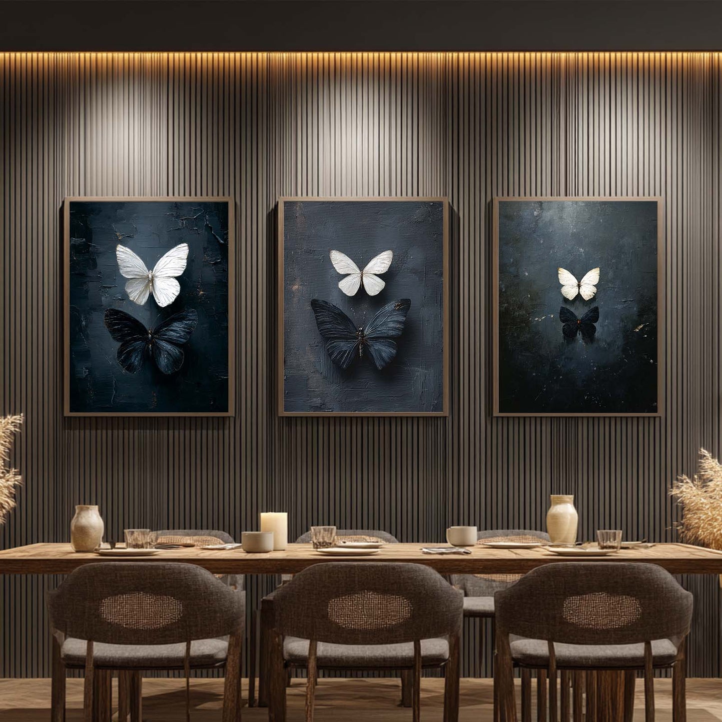 Canvas Painting Abstract Black White Butterfly Wall Art Pictures for Living Room Bedroom Decoration Canvas Pictures Poster Frameless