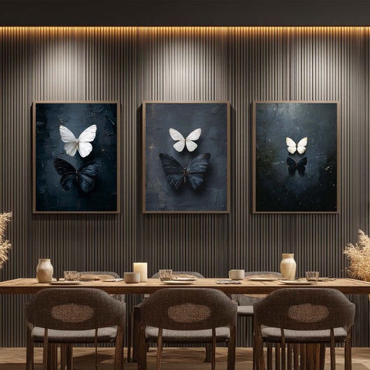 Canvas Painting Abstract Black White Butterfly Wall Art Pictures for Living Room Bedroom Decoration Canvas Pictures Poster Frameless