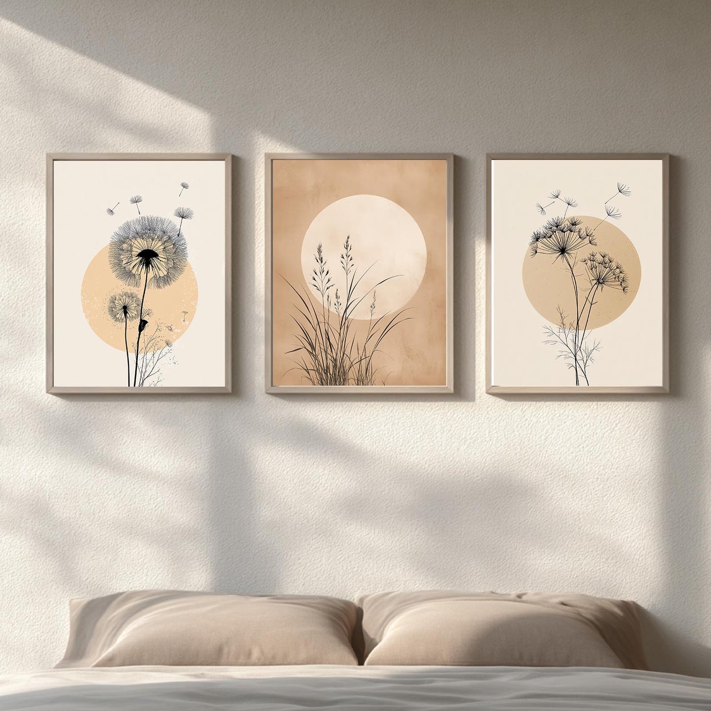 Abstract Plants Nature Beige Dandelion