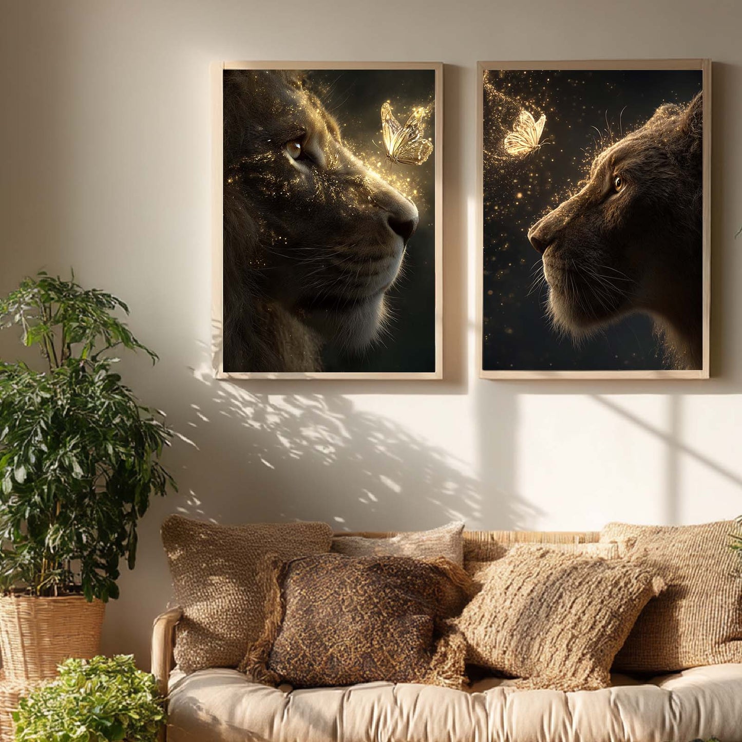 Lion Butterfly Abstract Animals