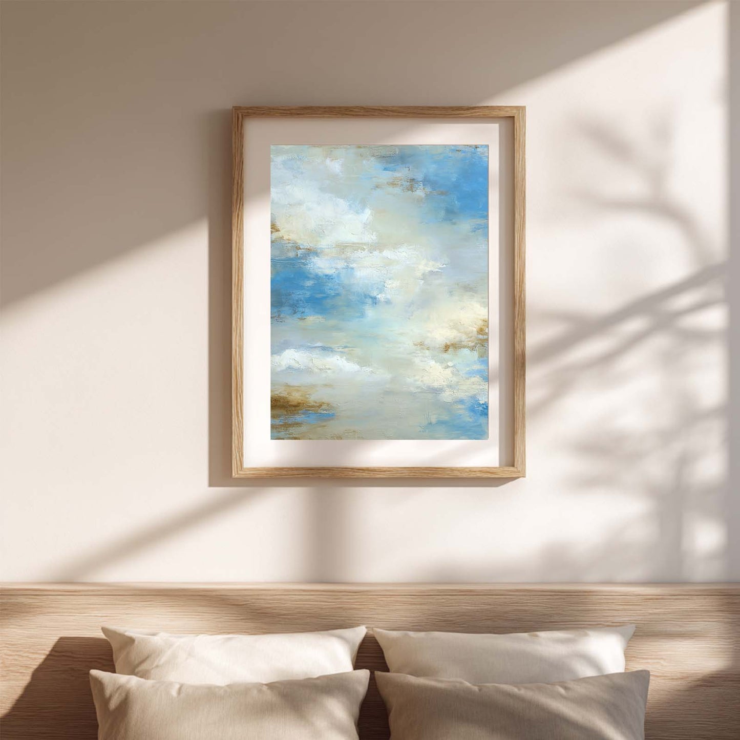 Abstract Painting Modern Blue Beige