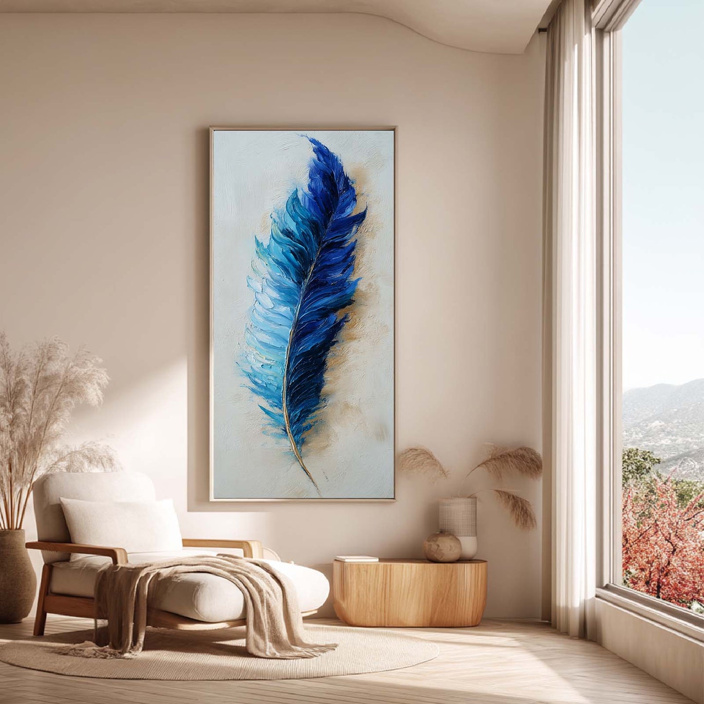 Abstract Blue Feather