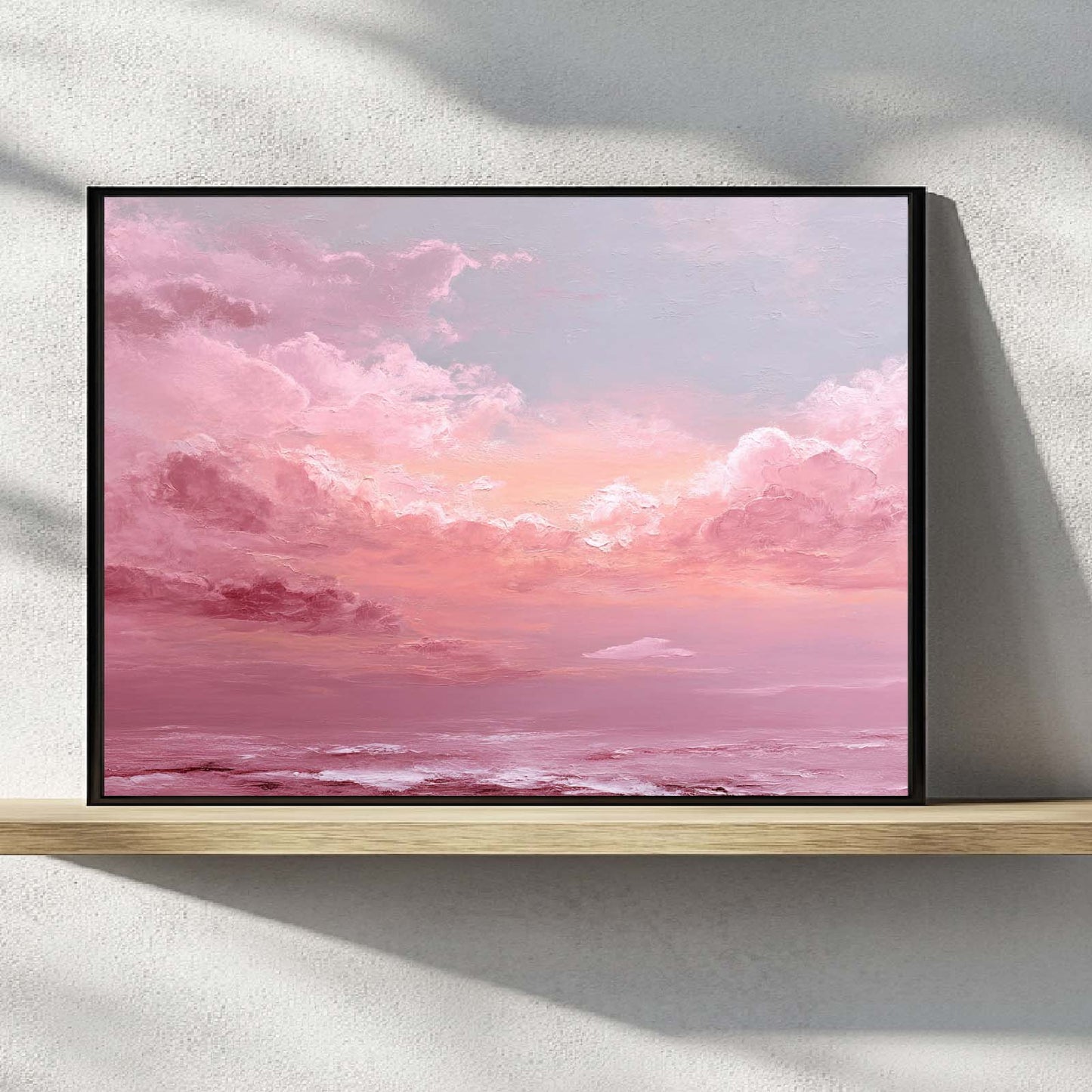 Abstract Oil Painting Pink Sky