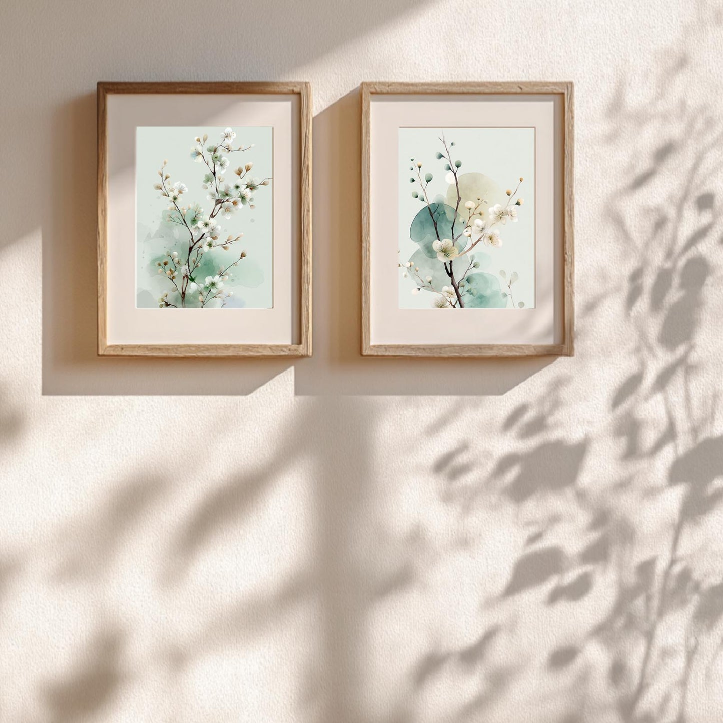 Abstract Beige and Green Plants