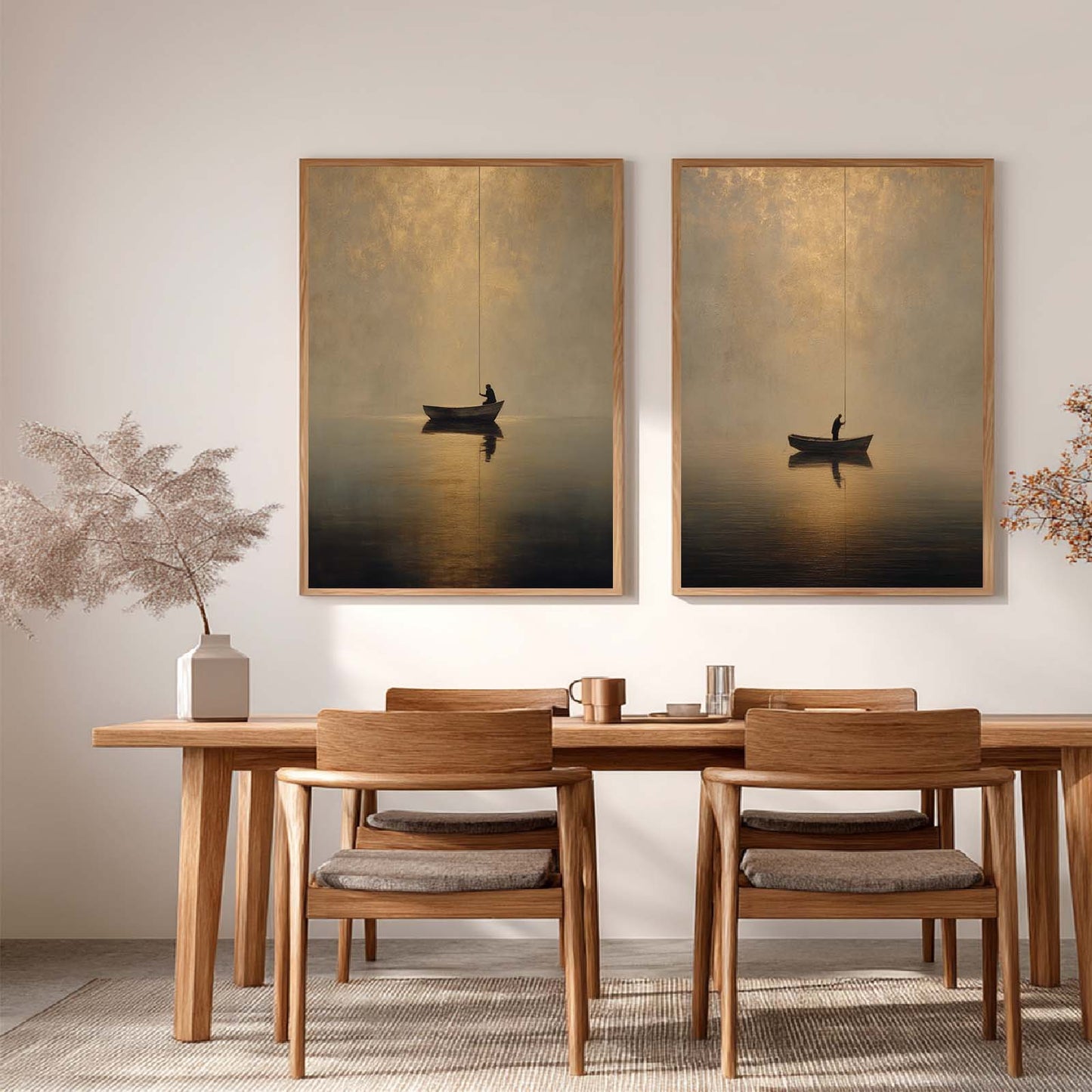 Canvas Painting Abstract Boat and Rope Wall Art Pictures for Living Room Bedroom Decoration Canvas Pictures Poster Frameless