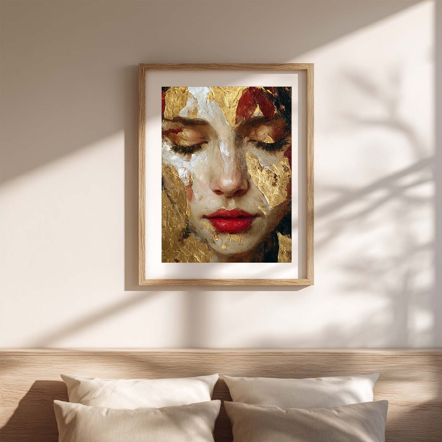 Abstract Female Portrait Red Lips