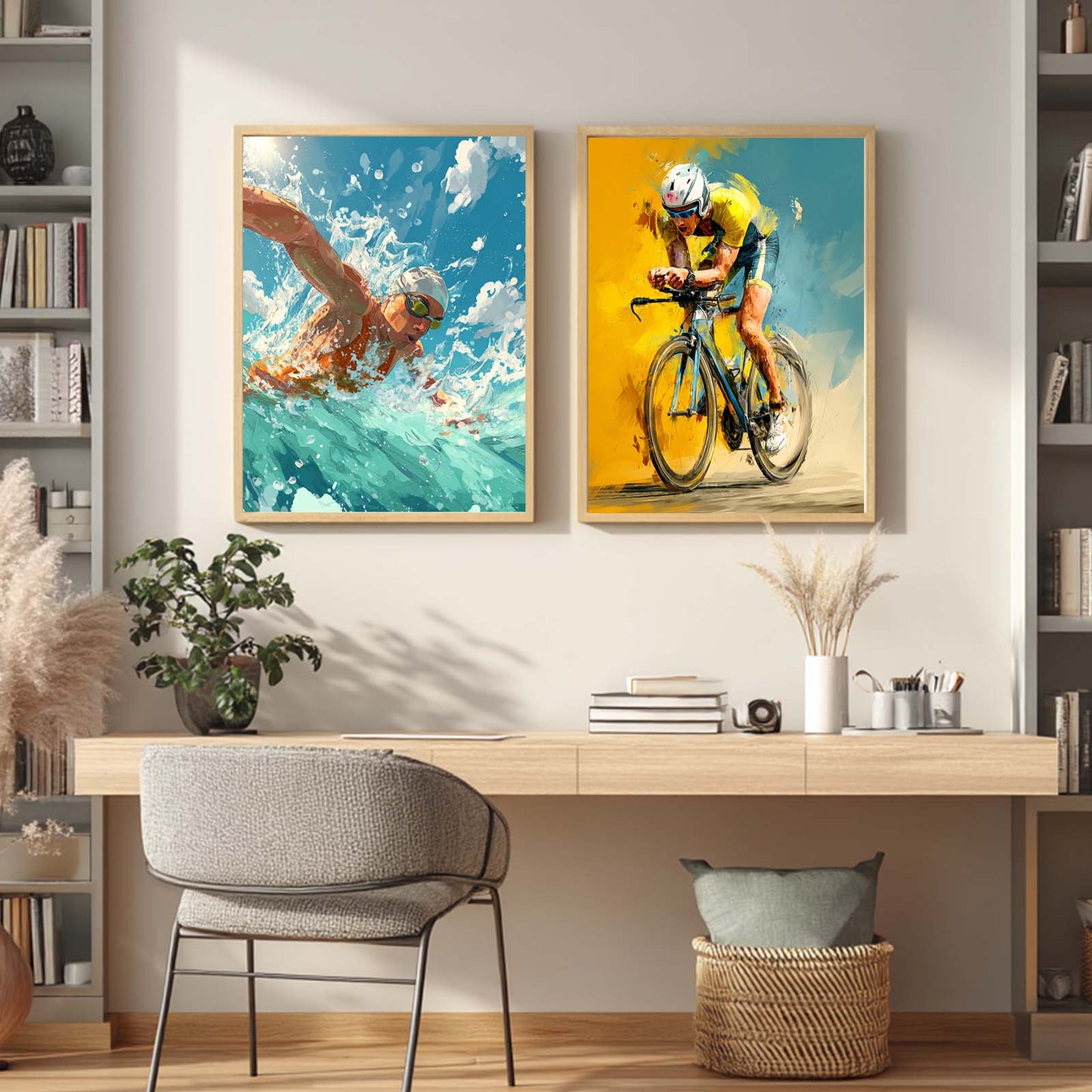 Abstract Oil Painting Triathlon