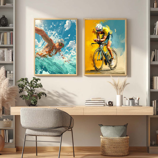 Abstract Oil Painting Triathlon