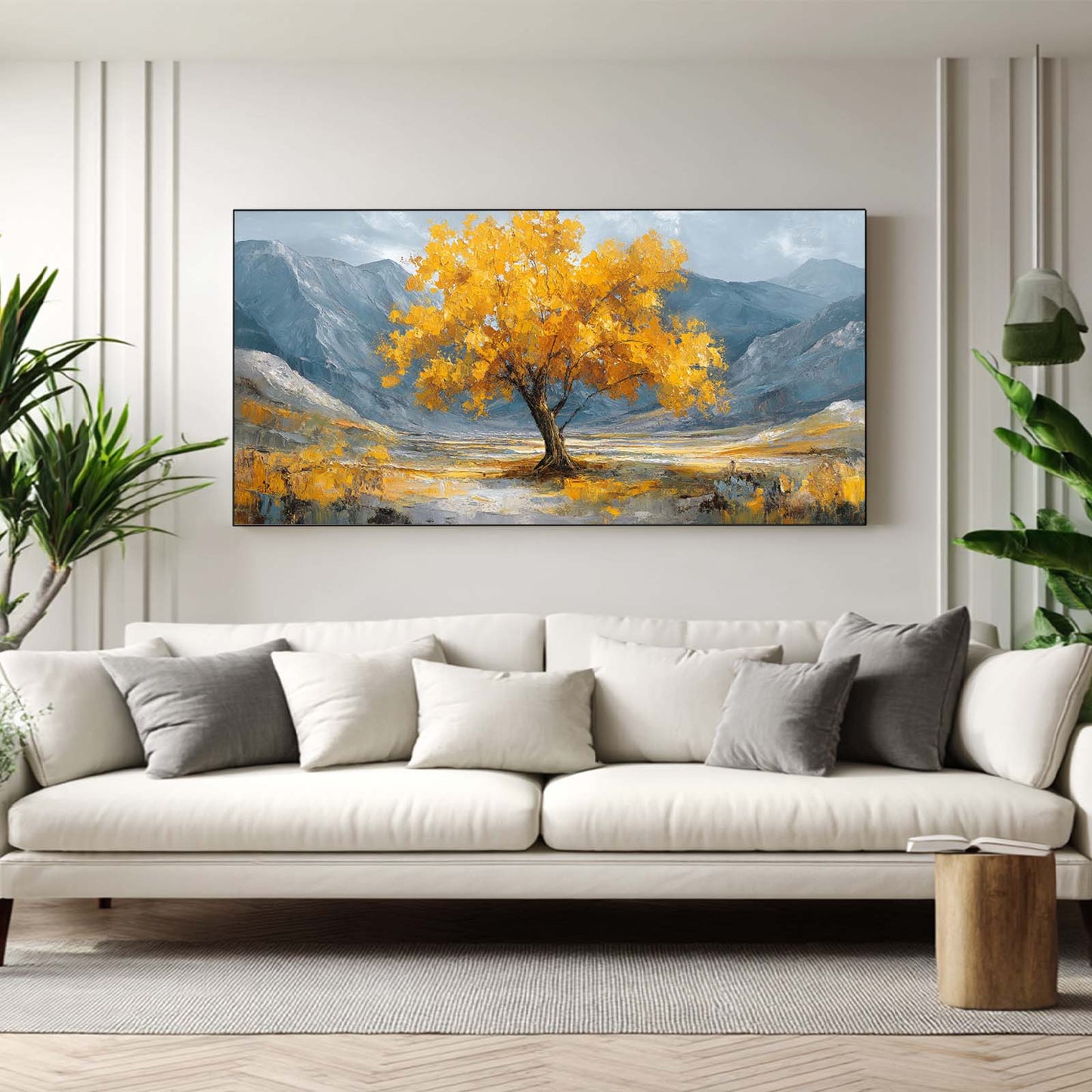 Golden Tree Abstract Oil Painting