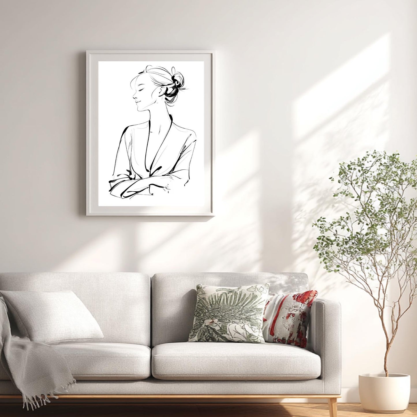 Black and White Minimalism Women Lines
