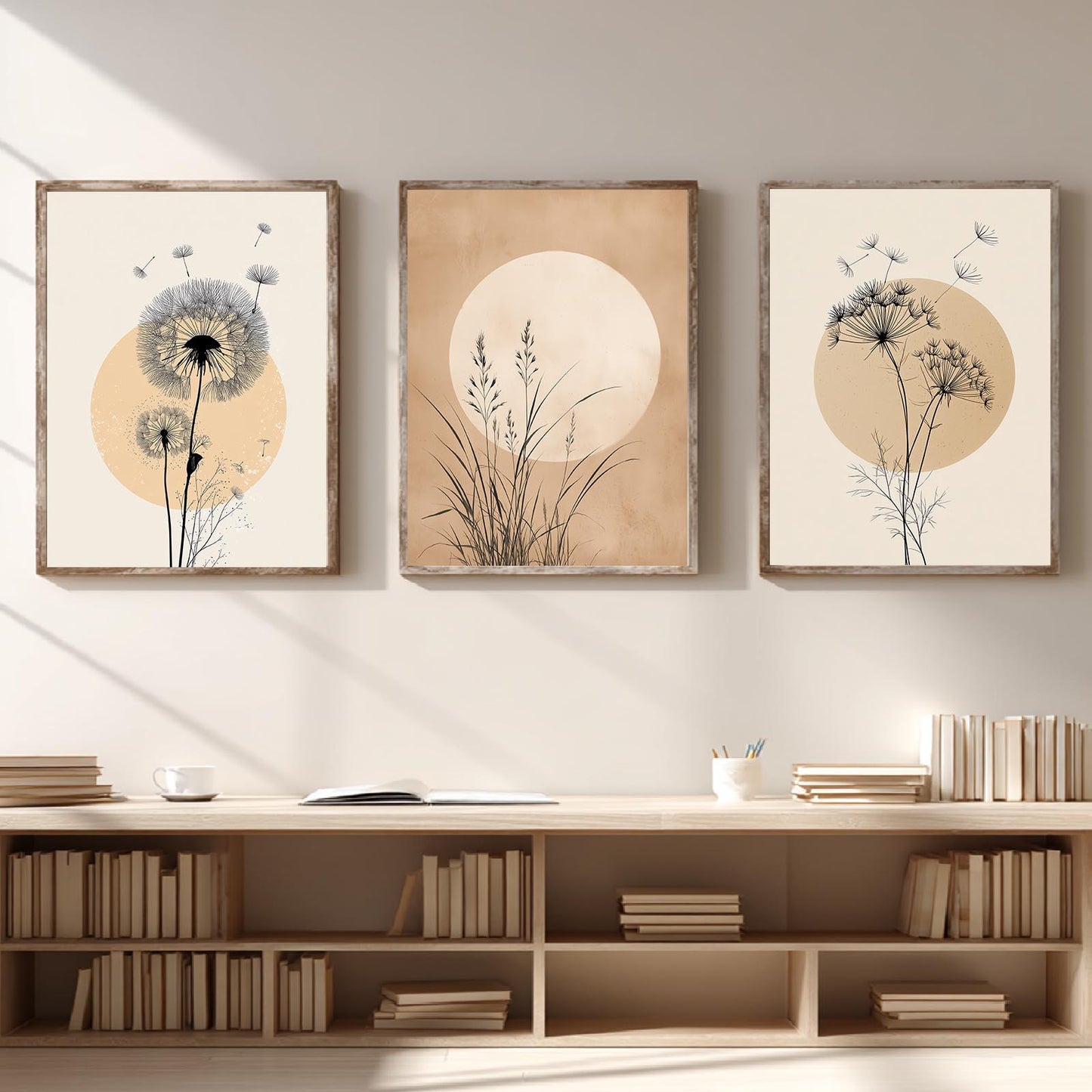 Abstract Plants Nature Beige Dandelion