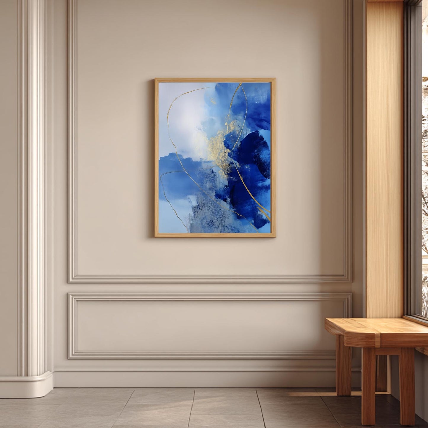 Abstract Blue and Gold Minimalism