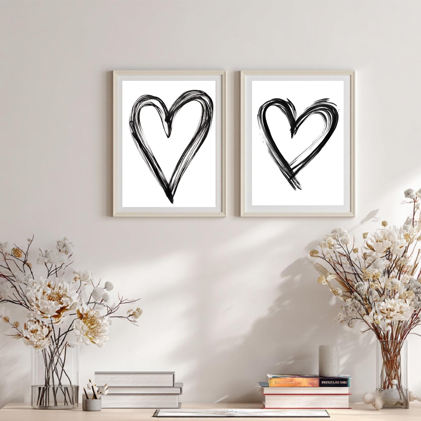 Love Heart Black and white Minimalist