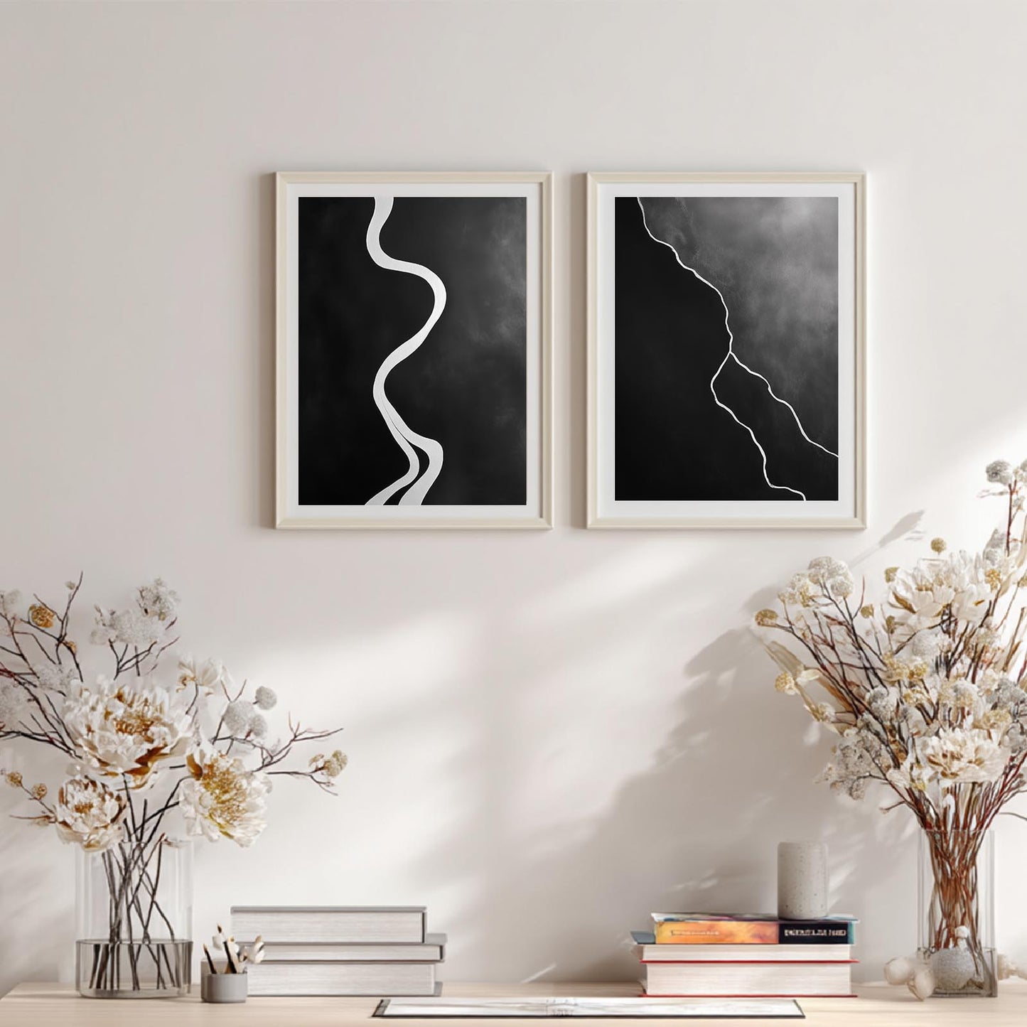 Abstract Beige＆Black Minimalist